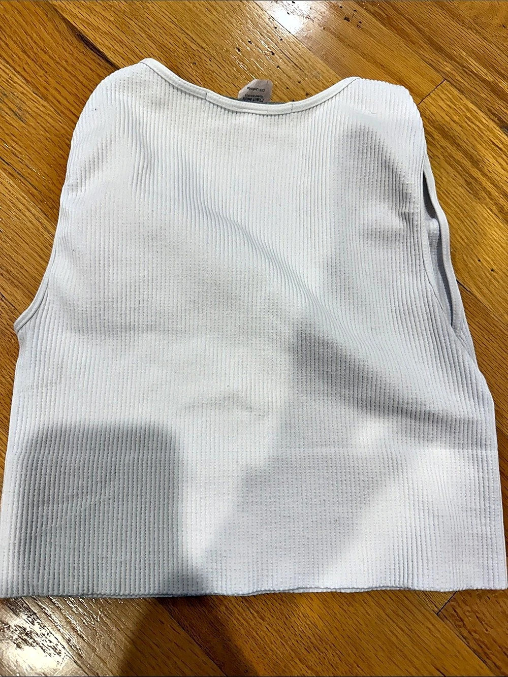 V-Neck Ribbed Tank Top in White - Picture 2 of 2